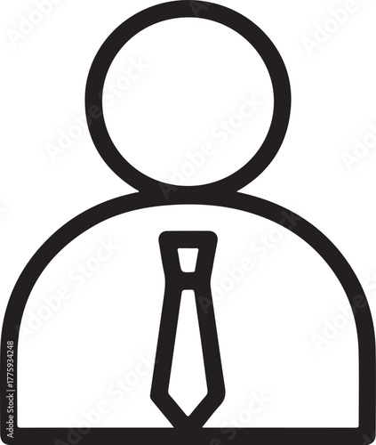 Simple icon of a person in a suit and tie