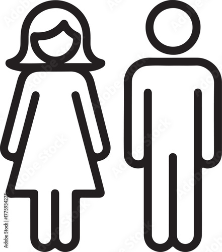 Simple line art icons representing man and woman
