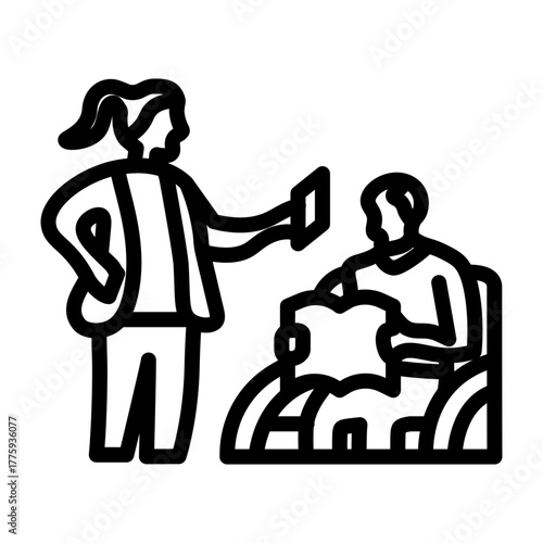 Generation Gap Vector Line Icon Design