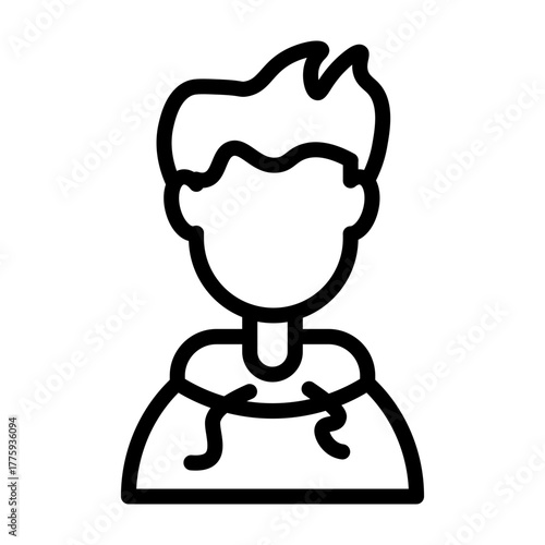 Teenager Vector Line Icon Design
