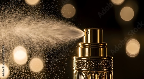 perfume bottle on dark background