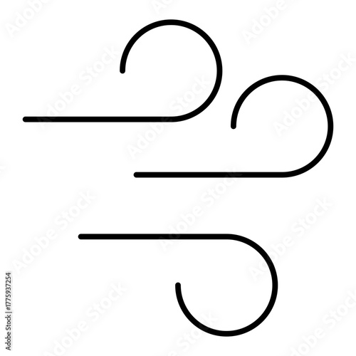 windy line icon with editable stroke