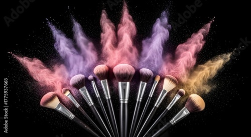 set of makeup brushes