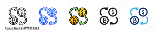 Crypto Transaction Icon Collection With Multiple Styles