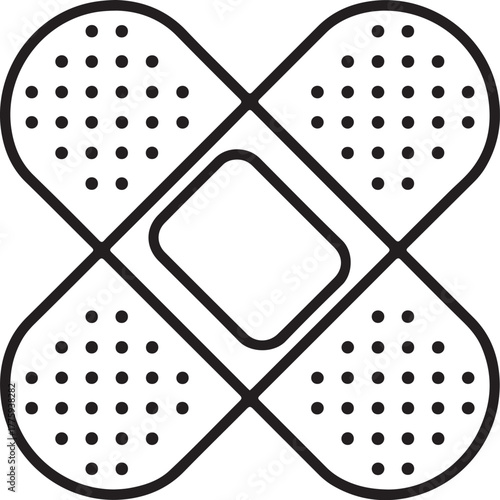 Crossed bandages symbol for healing and care