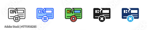 Payment Declined Icon Collection With Multiple Styles