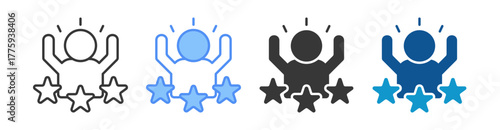 Confidence Icon Set Multiple Style Collection