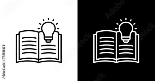 Learning Book  White Icon Set Design