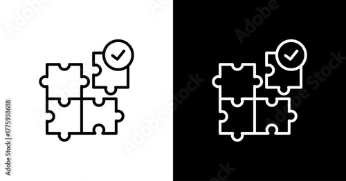 Learning Puzzle  White Icon Set Design