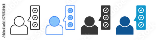 Self Assessment Icon Set Multiple Style Collection