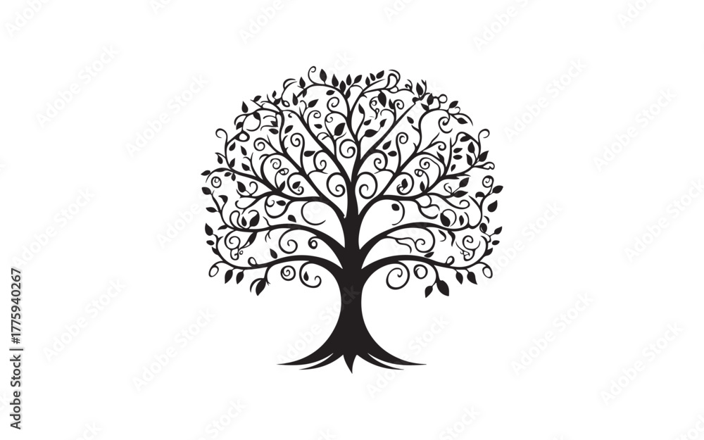 Obraz premium Elegant Tree of Life Vector Set – Nature Growth Roots Symbol Illustration Design