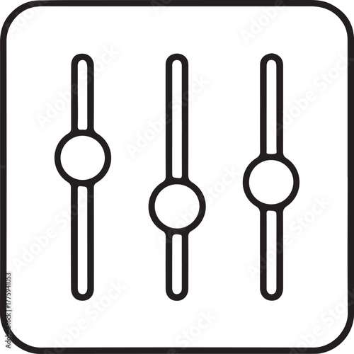Simple icon of three vertical sliders controls