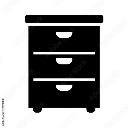 Black nightstand with drawers furniture bedroom storage organizer bedside table minimalist design for home decor icon