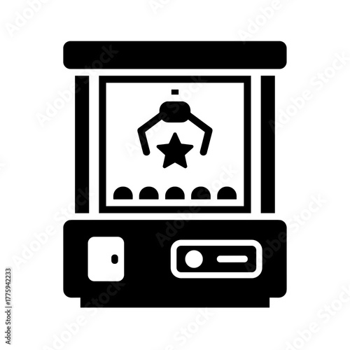Claw machine arcade game vector illustration for entertainment and amusement park claw game design asset icon