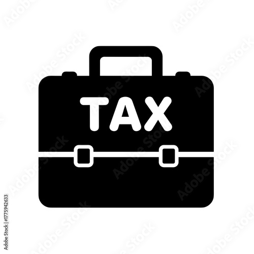Tax preparation briefcase icon for financial planning and accounting services for business and personal returns icon