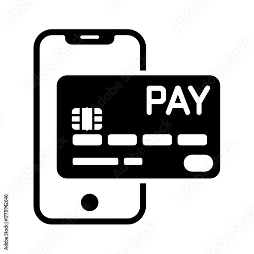 Mobile payment digital wallet contactless nfc technology phone card transaction banking finance application icon