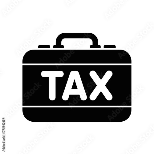Taxation financial briefcase accounting business budget planning income return vat duty levy charge finance icon