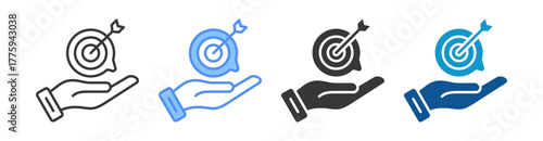 Goal  Icon Set Multiple Style Collection