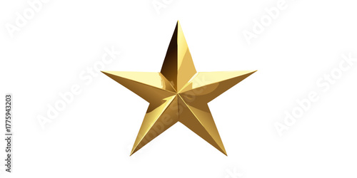 A golden star glittering with radiant, brilliant appearance 