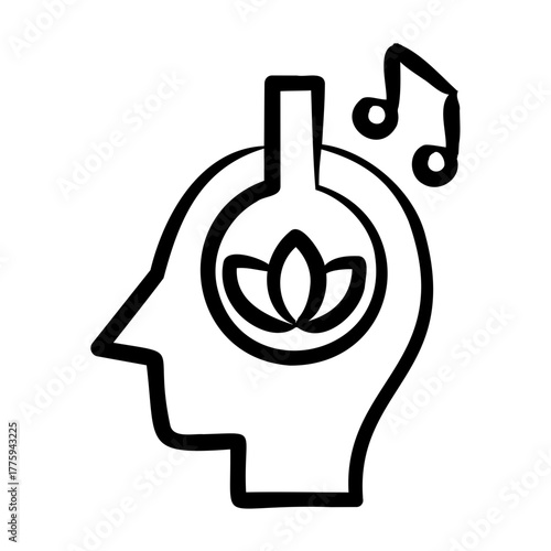 Relaxing Music Icon - Handdrawn
