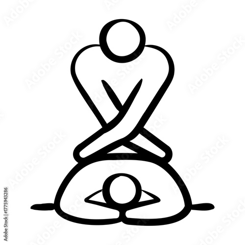 Deep Tissue Massage Icon - Handdrawn