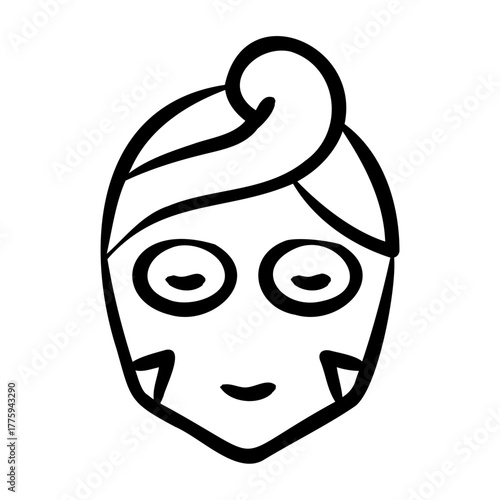 Facial Mask Icon - Handdrawn
