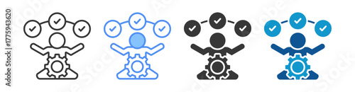 Self Management Icon Set Multiple Style Collection