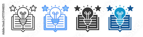 Learning Icon Set Multiple Style Collection
