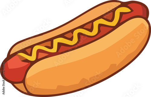 hot dog with mustard
