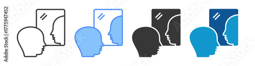 Reflection Icon Set Multiple Style Collection