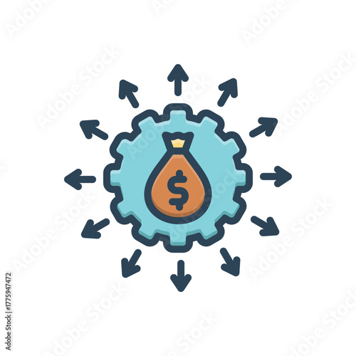 Color illustration icon for financial inclusion