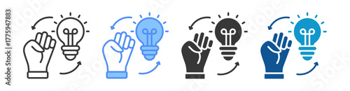 Empowerment Icon Set Multiple Style Collection