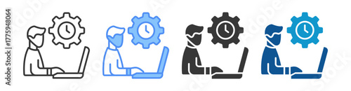 Time Management Icon Set Multiple Style Collection