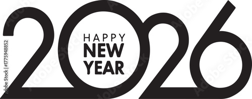 Modern Bold Happy New 2026 Year Typography