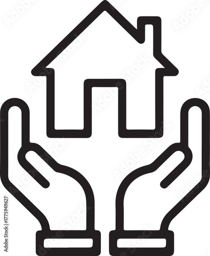 Hands holding a house icon representing home ownership and security