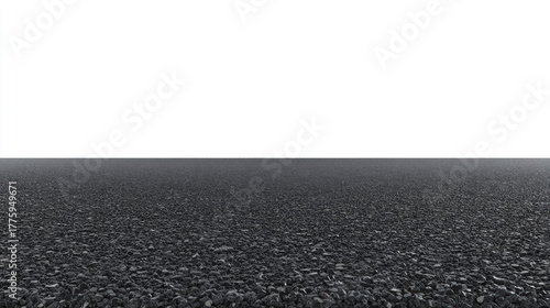Wallpaper Mural Asphalt Layers, A minimalist 3D rendering of smooth, dark asphalt pavement layers, with subtle aggregate texture. Pure white background. with copy space. Torontodigital.ca