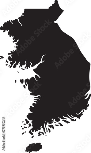 South Korea Map Outline, Korean Peninsula Border