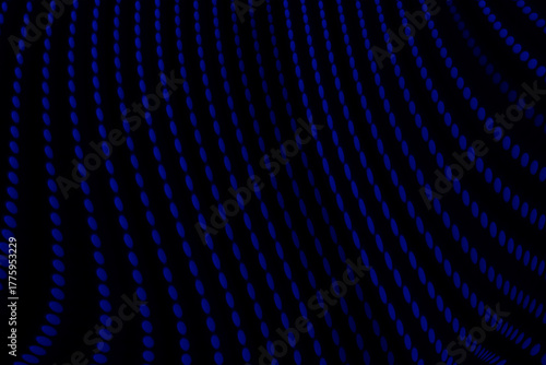 Blue abstract background with curved dotted pattern.