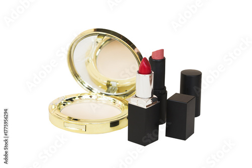 lipstick, face powder makeup cosmetics beauty for skin face of lifestyle woman 