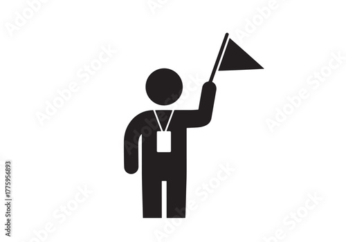 Tour guide icon. Tourism. Travelling. Vector icon isolated on white background.