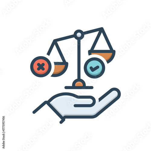Color illustration icon for responsible choices