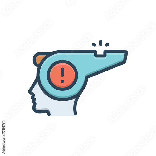 Color illustration icon for whistleblower protection