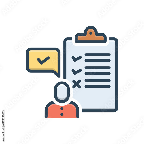 Color illustration icon for accountability