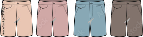 Colorful Shorts in Different Shades A Fashionable Illustration of Summer Apparel