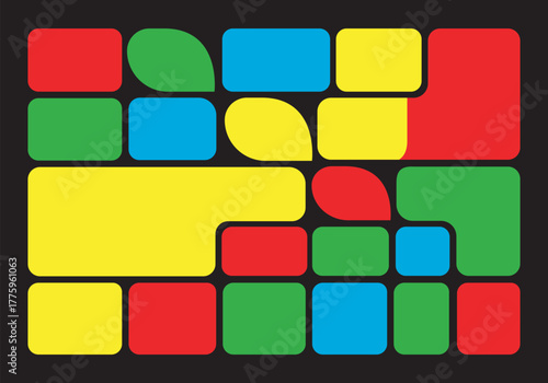Bento-style layout, vector colorfully styled design
