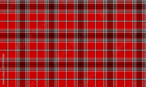 Seamless plaid pattern, black, red, white, classic modern design for clothing, skirts, pants, adding coolness and striking to every fashion look.