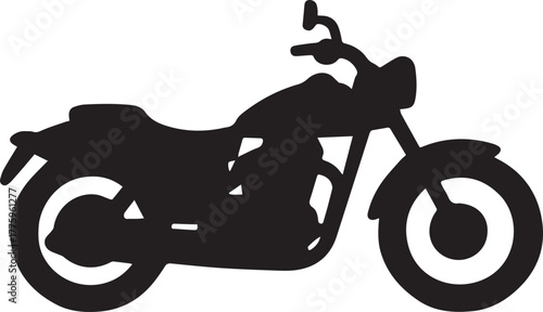 bike motorcycle black shape icon silhouette vector flat illustration design on white background