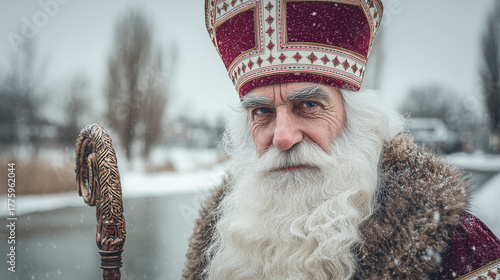 Traditional Saint Nicholas portrait during Margazhi Festival winter celebration symbolizing devotion and spirituality