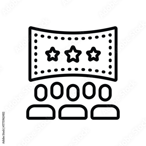 Black line icon for entertainment hub