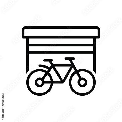 Black line icon for bicycle storage